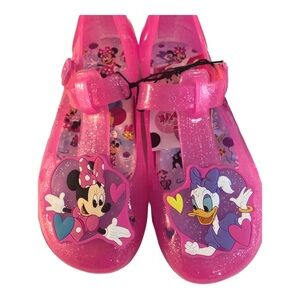 Minnie Mouse &‎ Daisy pink little girl casual jelly buckle shoes size 12